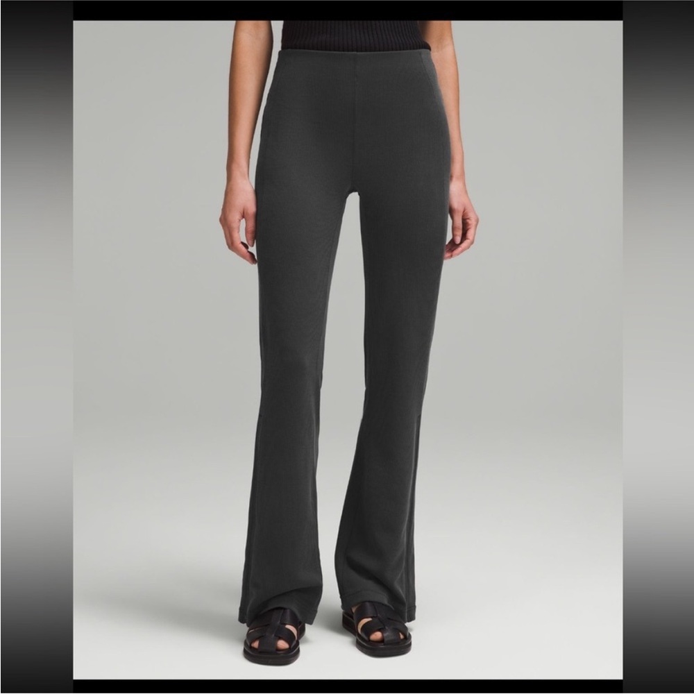 Lululemon Brushed Softstreme Ribbed Zip Flare Pants 10